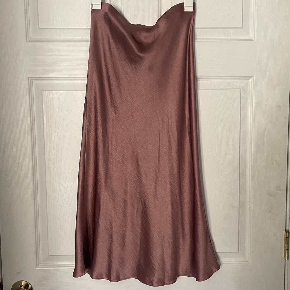 Madewell "Satin Midi Slip Skirt"